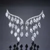 Charm uilz moda borla asas de garanhão para mulheres brincos de zircão cúbico Shinny 2023 Novo estilo Korea Jewelry Jewelry J230817