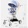 Strollers# Baby stroller to 3 years High view Shock absorption four wheels stroller folding Can sit or lie down lightweight baby stroller R230817