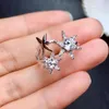 Cluster Rings Style Glitting Moissanite Gem Ring Silver Jewelry VVS Purity Shinning Better Than Diamond Birthday Present Not Vulgar Resizable