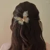 ヘアクリップヴィンテージロマンチックな妖精二重層糸パールバタフライヘアピンスウィートクリップRy 2023女性のためのヘッドアクセサリー