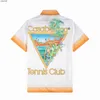 Erkek Tişörtler Kazablanka 23 YENİ Summer Beach Resort Set Mektubu Baskı Siyah T-Shirt Moda Erkek ve Kadın% 100 Pamuk HKD230817