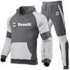 Tute da uomo Benelli 2023 Stume da uomo primavera e autunno Stampa ad alta stree Color Fashion Cown Coabing Hoodie Set a due pezzi