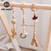 Låt oss göra 3PC/Set Tood Soltring Pender Pendant Baby Bed Hanging Rattles Toys Spädbarn Baby Comfort Toys Troller Accessories HKD230817