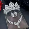 Headpieces Women's Classic Wedding Jewelry Set Rhinestone Tiaras Crown Halsbandörhängen Pageant Diadem Bridal Dubai