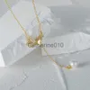 Pendanthalsband Canner Butterfly Pearl 925 Sterlsilver Necklace For Women Crystente Long Chain Weddparty Fine Jewelry 18K Gold J230817