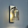 Vägglampa ledt sovrum industrin stil dekoration natt ljus glas lampskärm e14 glödlampor yta monterade installation sconces