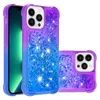 Bling flowing sands sands sands liquide Gradient paillettes renforcées coins pour iPhone 15 Pro Max plus Samsung S23 Fe A25 A14 A24 A34 A54 A13 A23 A33 A53 A04 A04S A04E