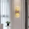 Duvar lambası Nordic Led Altın Kristal Cam Paslanmaz Çelik Modern Lüks Restoran Koridor Arka Plan Merdiven