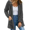 Women's Hoodies Fleece Cardigan With Pocket Women Fall Winter Plush Jackets Shopping Overcoat