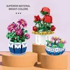 鉢植えの花のビルディングブロックdiy組み立てられた植物植物盆地家具ローズオーキッドブーケモデルブリックチルドレンズトイギフトR230817