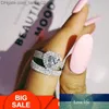 Band Rings Original 925 en argent Sterling coeur coupe Zircon bague de mariage ensemble pour les femmes mariée fiançailles bijoux bande éternité Nigeria R4864 Z230817