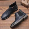 Buty 40 ~ 46 Chelsea Boots Men Brand Wygodne modne skórzane buty #KD5318 230816