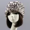 Chapeaux de trappeur ht3451 femmes chapeau hiver léopard fausse fourrure chapeau dames épais chauds hiver skullies cocotte