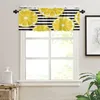 Curtain Fruit Yellow Lemon Stripes Short Curtains Kitchen Cafe Wine Cabinet Door Window Small Home Decor Drapes