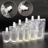 Bolsas de armazenamento 10pcs Travel Drink Spout bolsas de bico de plástico transparente de suco lacrado de suco de suco de verão, bolsa gelada portátil