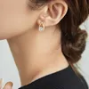 Charm Anziw Real 925 Silver Stud oorringen 05ct Fishtail Cross Piercing Ear Temperament 2023 Koreaanse trendy damesjuwelen 230817