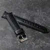 Watch Bands Japon atı makat cilt kayışı el yapımı 18 19 20 21 22mm Siyah Erkekler Bilezik Ultra-İnce Vintage Lüks Deri Saat Bandı 230817