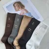 Socks & Hosiery designer sock double needle gold label hand stamping exquisite senior mid-calf socks ins college style autumn winter men women Z7Z3 LYA2