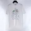 T-shirt maschile di buona qualità 2023SS Casablanca Fashion Thirt Men Casablanca Swan Stampa Donne di grandi dimensioni Donne a maniche corte