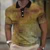 メンズポロスヴィンテージポロTシャツメン用3Dスポットプリント衣料品カジュアルショートスリーブトップスルーズ特大のシャツとブラウス