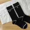 Socks & Hosiery Designer Solid Color Stockings Ladies Letter Black and White Line Fashion mid-calf socks INS Casual Simple Couple NAFI