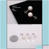 Stud S925 Sier Plated 6mm 8mm 10mm Imitation Pearl Ball örhängen Womens Fashion Jewelry Party ED029 Drop Delivery DHWP7 DHQND