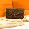 Multi Pochette Felicie 10a högkvalitativ lyxig kvinnors plånboksdesigner Purse Cardholder Purses Designer Woman Handbag Women Wallets275U
