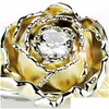 Rings 2023 Elegance Rose Flower Ring Green/White Colors Striertestones For Women Party Jewelry Gifts Drop levering Dhxlf