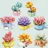 Blocks Succulent Plants Flower Potted Ornament Golden Orange Tree Decoration Desktop Building Blocks B Toys Gifts R230817