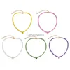 Colliers pendants 1pc Graines Collier Collier à la main Multicolore Sweet Heart Pendants Collier Girls Collier Choker For Women Fashion Jewerly Gifts J230817