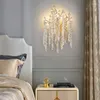 Wall Lamp Modern LED Crystal Lights Branches Sconce For Parlor Bedroom Living Dining Room Gold Home Lamps Bedside G9