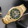 Wristwatches Luxury Men Watch Black Gold Dial Male Quartz Wristwatch Classic Brand Skeleton Steampunk Cool Watches Business Man Diamond