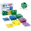 Обучение игрушки Montessori выражение лица Facechanging Cube Раннее дошкольное обучение.