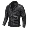 Men's Jackets 5 Colors Trend Men's Leather Jacket PU Leather Jackets European and American Warm Plush Coats PUBG Motorcycle Jacket 230816