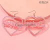 Charm Pink Love-shaped Barbie Earrings Kawaii Barbie Letter Acrylic Pendant Jewelry for Women Girls Cute Cosplay Jewelry Accessories J0817