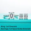Stud anujewel 10K Gold Post 421CT Total Emerald Kolczyki Antyallergy Eearrings Jewelry hurtowa 230816