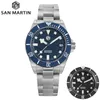 Autres montres San Martin SN0121G Diving Watch Luxury NH35 Machinerie de mouvement automatique 316L Sapphire Glass Céramique Cérame Wristwatch 230816