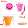 Mugs Silicone Collapsible Travel Cup 270ml BPA FREE Folding Camping with Lid Reusable Expandable Drinkware for Outdoor Hiking 230817