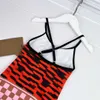Baby Bikini Cross Strap Girls Swimwwear Designer une pièce lettre Plaid Printing Kid Beach Supplies Taille 80-150 cm Juin27