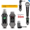 Microfones UHF Professional Wired To Wireless Microphone Converter Sändarmottagarens ljudöverföringssystem MIC HD Display 230816