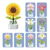 Blocks Sunflower Bouquet Building Block Kit DIY Eternal Orchid Flowers Block Toy Set Rose Potted B Assembly Girl Adult Friend Gift R230817