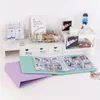 Bindemedel 6 Pocket Sleeves Pu Leather PO Card Macaroon Binder 3 Ring A5 Glitter Cover Kpop Album Vykort Samla bok 230816