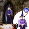 Andra evenemangsfestleveranser Halloween Decor Animated Purple Witch Hanging House Prop Decorations Led Eyes 230816