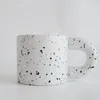 Cups Saucers Porcelain Cup Korean Ink Splashing Small Fat Domestic Coffee Plate Checkerboard Water Female Ceramic Factory