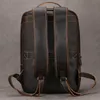 School Bags Vintage Mens Crazy Horse Leather Backpack genuine leather Retro Rucksack Large Classic Travel Big laptop computer bag 230817