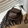 Abendtaschen westliche Stil Frauen Crossbody Bag Retro Fransen am Schulterbaus Hippie Gypsy Weave Satteltaschen Mode Quasten Messenger