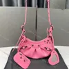 balencig Tassen Schoudertas Designer tas Echt leer Le Cagole Motortas Dames Luxe Mode Crossbody Roze Mini Kleine Krokodil Zwart Zilver Rood Wit