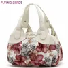 Hobo FLYING BIRDS! women leather handbags Popular flower pattern Women handbags shoulder bag ladies women's bags bolsas tote SH462 HKD230817