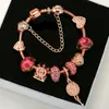 Strand Pink Gioielli Sweet Sweet Glass Bracciale Original Bracciale Originale Girls Butterfly Ferris Wheel Regalo