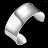 Bangle Fine Smooth Wide Bangles 925 Серебряный цвет манжеты браслеты для женщин модная вечеринка на свадьбу рождественские подарки украшения 27G